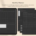 Monthly Layout_Digital_Planner_Dark_Bundle_Dayaligner.com