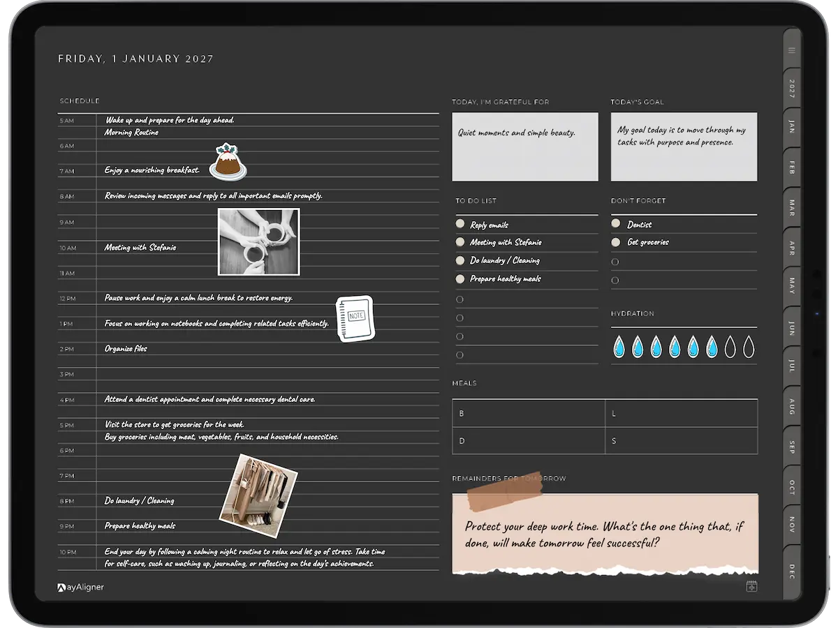 DayAligner_Digital_Planner_DayAligner_Sticker_Cover Page_Dark_daily