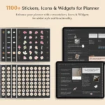 Stickers Page_Digital_Planner_Dark_Bundle_Dayaligner.com