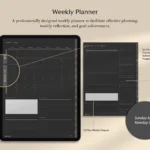 Weekly Layout_Digital_Planner_Dark_Bundle_Dayaligner.com