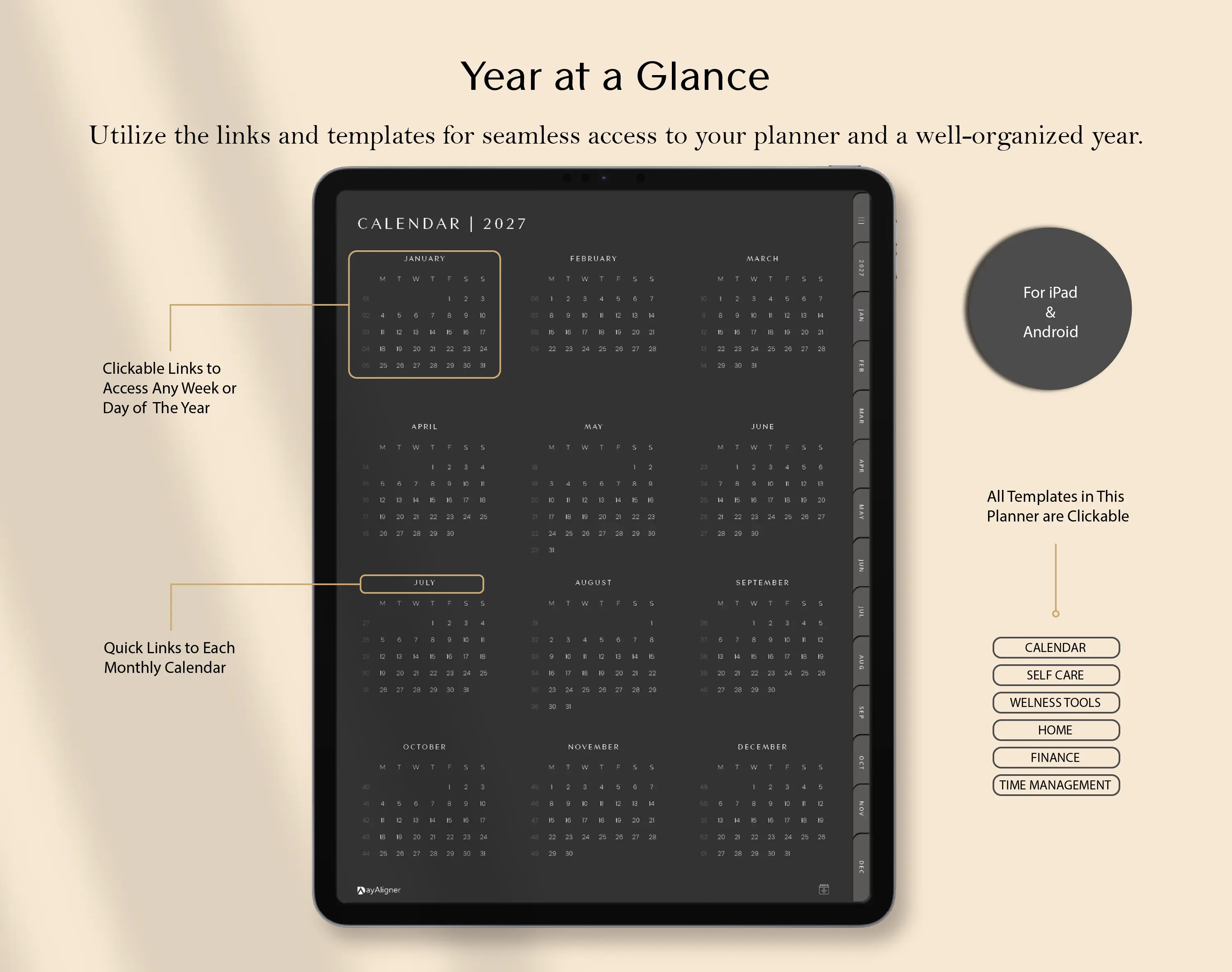 Year at Glance_Digital_Planner_Dark_Bundle_Dayaligner.com